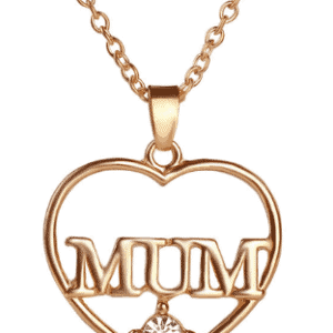 Gold Plated Mum Necklace with Rhinestone