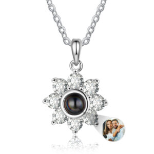 Custom Colour Photo Snowflake Projection Necklace