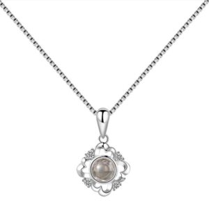Stunning Sterling Silver Photo Projection Necklace